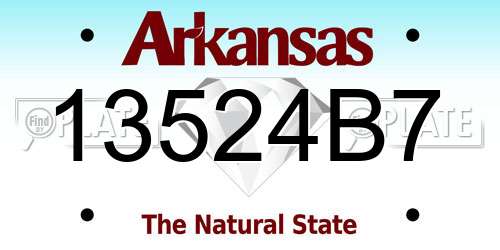 13524B7 Arkansas License Plate