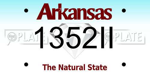 1352II Arkansas License Plate