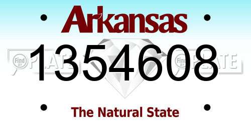 1354608 Arkansas License Plate