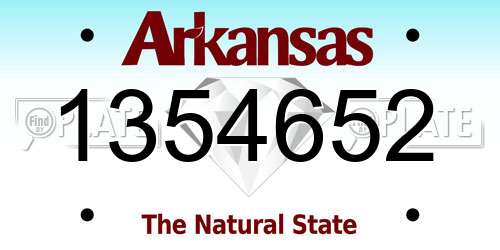 1354652 Arkansas License Plate