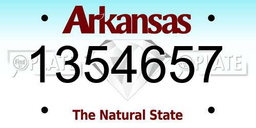 1354657 Arkansas License Plate