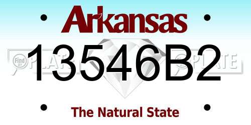13546B2 Arkansas License Plate