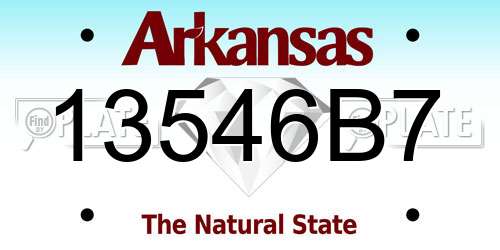 13546B7 Arkansas License Plate
