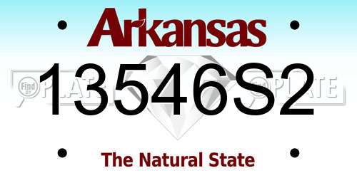 13546S2 Arkansas License Plate