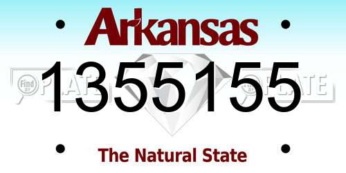 1355155 Arkansas License Plate