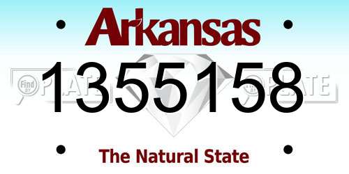 1355158 Arkansas License Plate