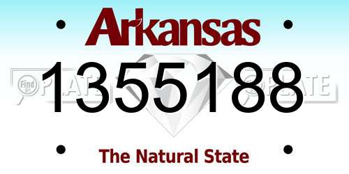 1355188 Arkansas License Plate