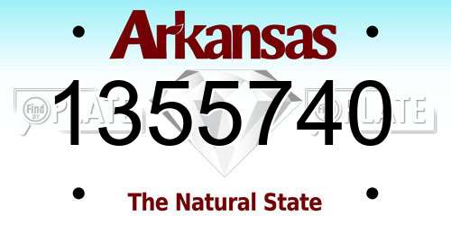 1355740 Arkansas License Plate