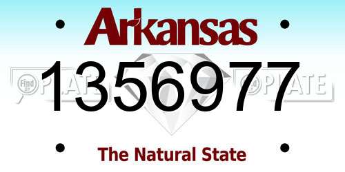 1356977 Arkansas License Plate