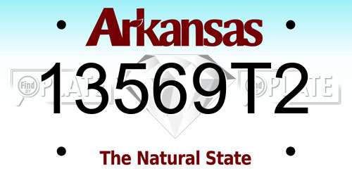 13569T2 Arkansas License Plate