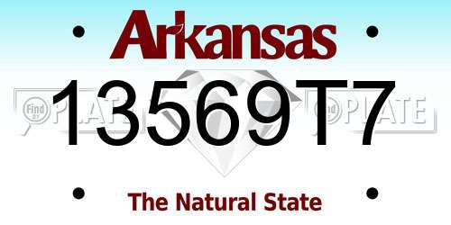 13569T7 Arkansas License Plate