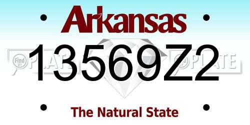 13569Z2 Arkansas License Plate