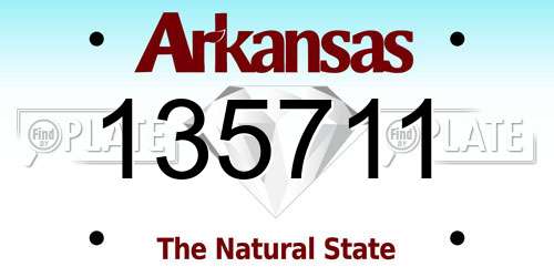 135711 Arkansas License Plate