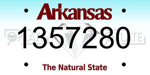 1357280 Arkansas License Plate