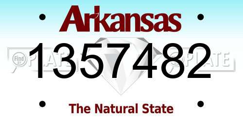 1357482 Arkansas License Plate