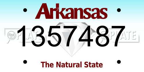 1357487 Arkansas License Plate