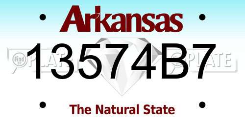 13574B7 Arkansas License Plate