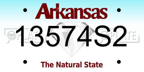 13574S2 Arkansas License Plate