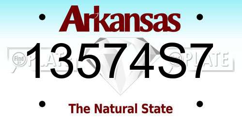 13574S7 Arkansas License Plate