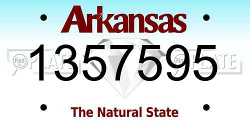 1357595 Arkansas License Plate