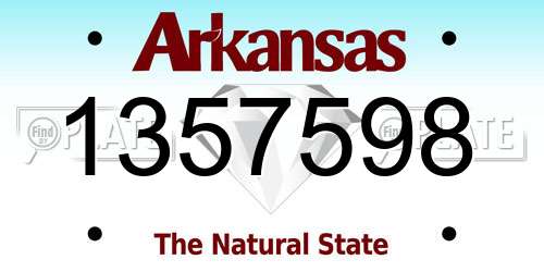 1357598 Arkansas License Plate