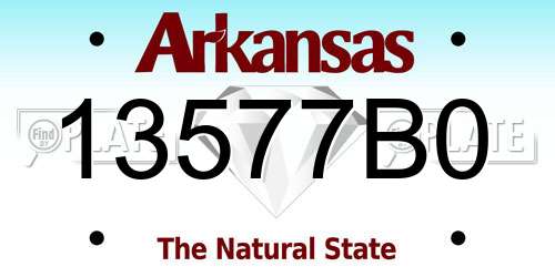 13577B0 Arkansas License Plate