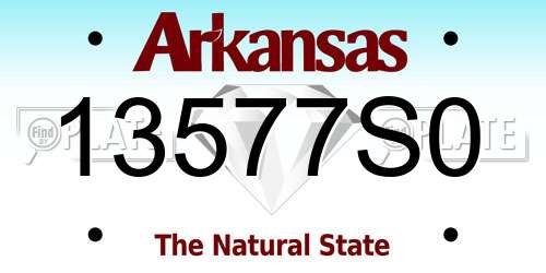 13577S0 Arkansas License Plate
