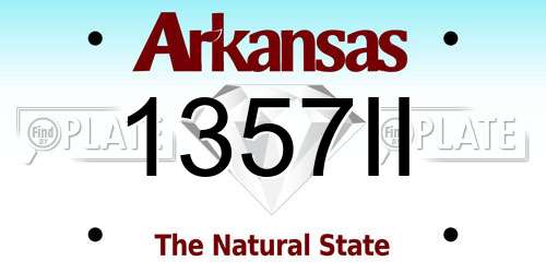 1357II Arkansas License Plate