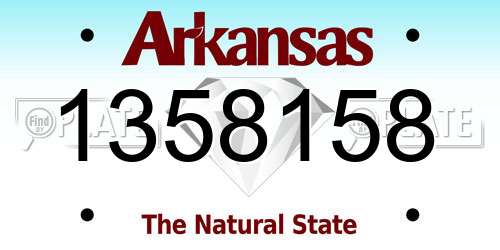 1358158 Arkansas License Plate