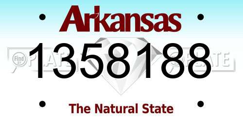 1358188 Arkansas License Plate