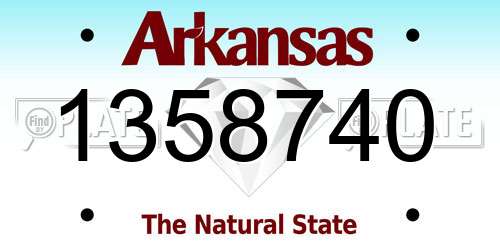 1358740 Arkansas License Plate
