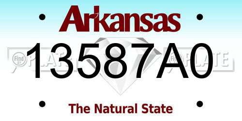 13587A0 Arkansas License Plate