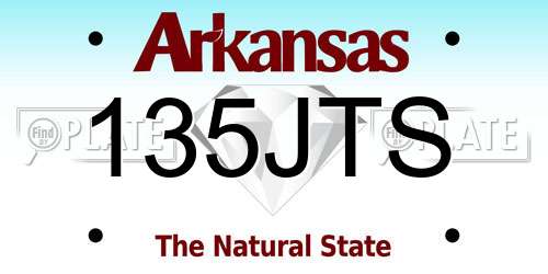 135JTS Arkansas License Plate