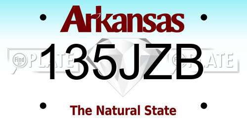 135JZB Arkansas License Plate
