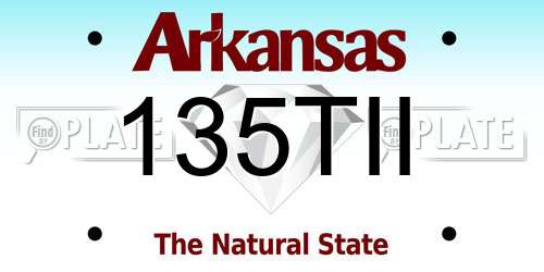 135TII Arkansas License Plate