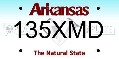 135XMD Arkansas License Plate