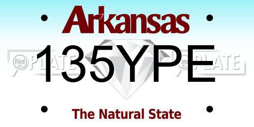135YPE Arkansas License Plate