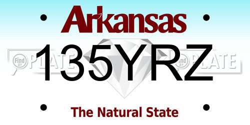 135YRZ Arkansas License Plate