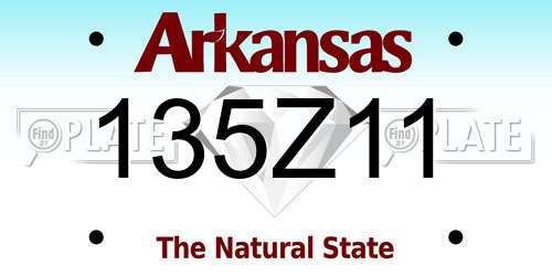 135Z11 Arkansas License Plate