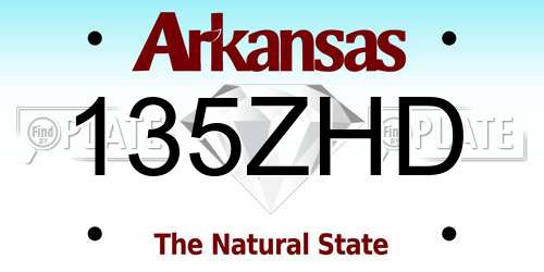 135ZHD Arkansas License Plate