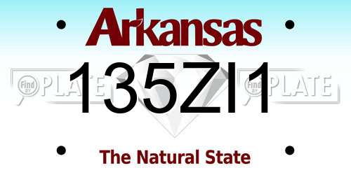 135ZI1 Arkansas License Plate