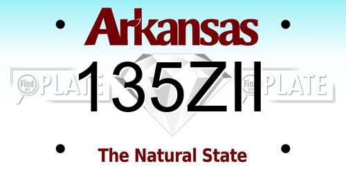135ZII Arkansas License Plate