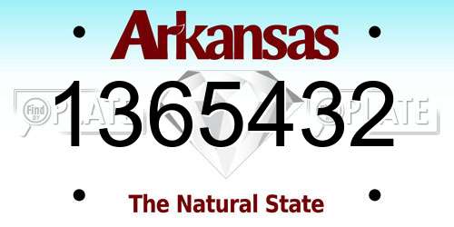 1365432 Arkansas License Plate