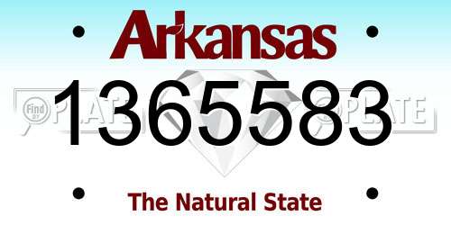 1365583 Arkansas License Plate