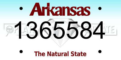 1365584 Arkansas License Plate