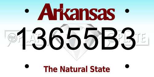 13655B3 Arkansas License Plate