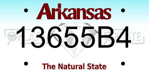13655B4 Arkansas License Plate