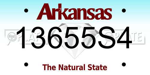 13655S4 Arkansas License Plate