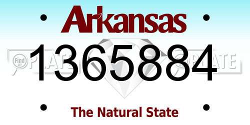 1365884 Arkansas License Plate