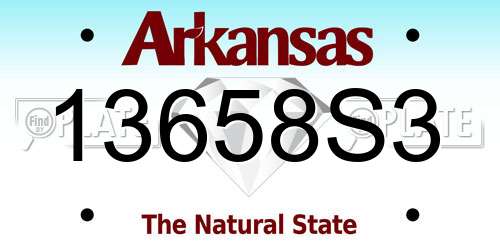 13658S3 Arkansas License Plate